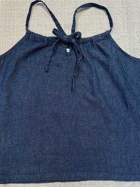 Denim Tie-Front Cami Top
